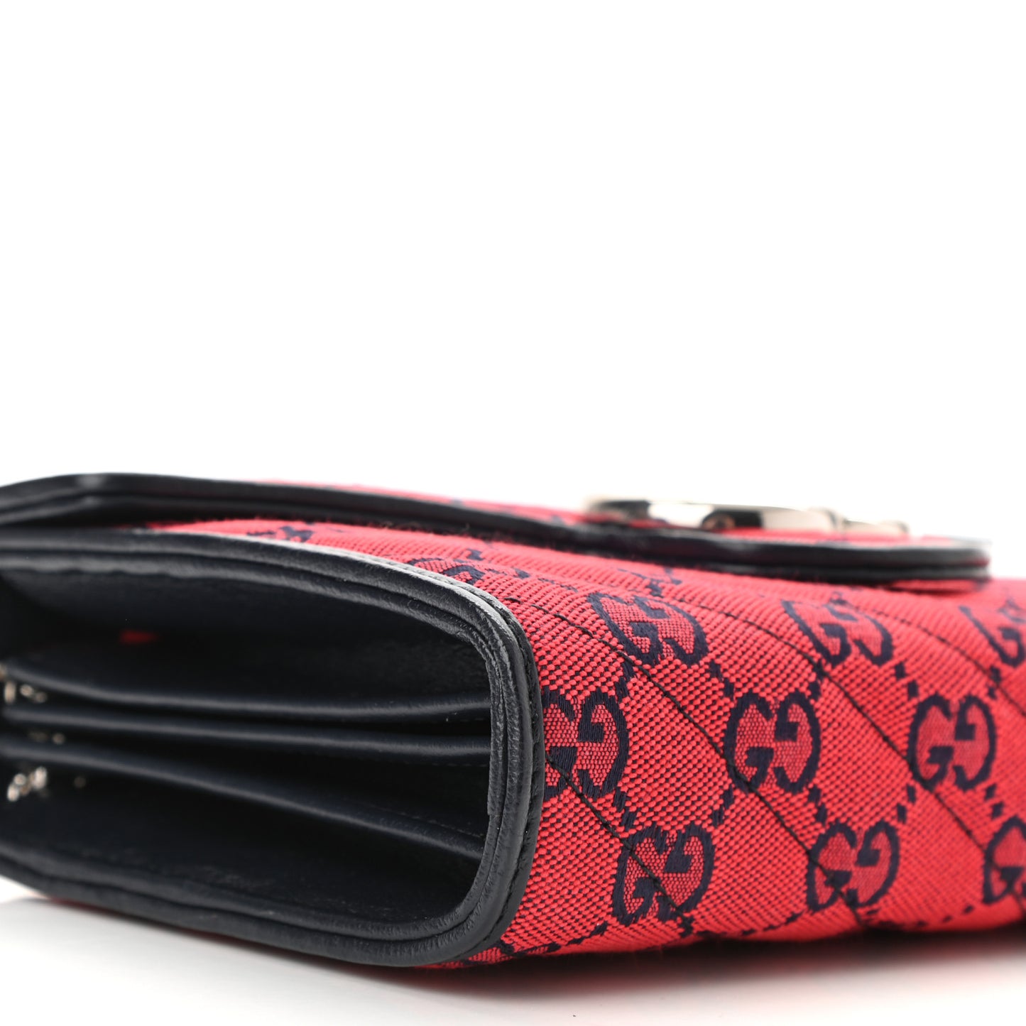 Monogram Multicolor Matelasse Diagonal GG Marmont Chain Wallet Red Blue