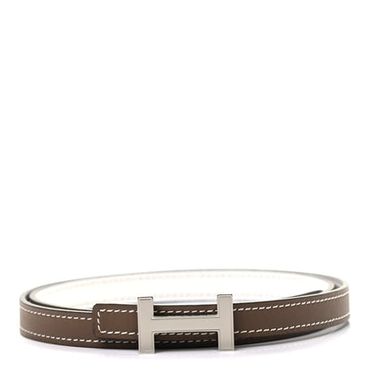 Hermes Epsom Swift 13mm Focus Belt 75 Etoupe White 1 of 5