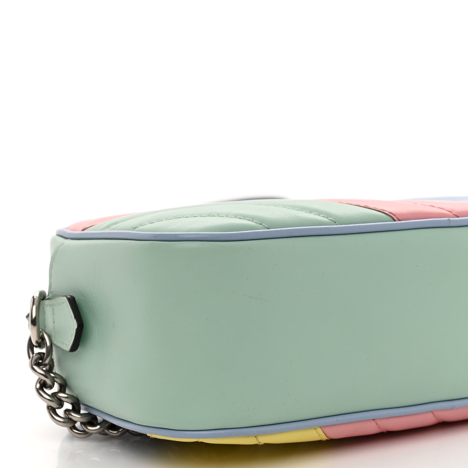 Gucci Calfskin Matelasse Diagonal Small GG Marmont Chain Shoulder Bag Multicolor Pastel 9 of 10