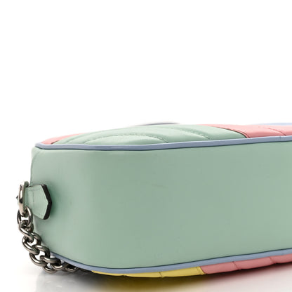 Gucci Calfskin Matelasse Diagonal Small GG Marmont Chain Shoulder Bag Multicolor Pastel 9 of 10