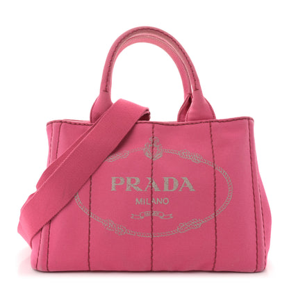 Prada Canapa Small Logo Tote Peonia 1 of 12