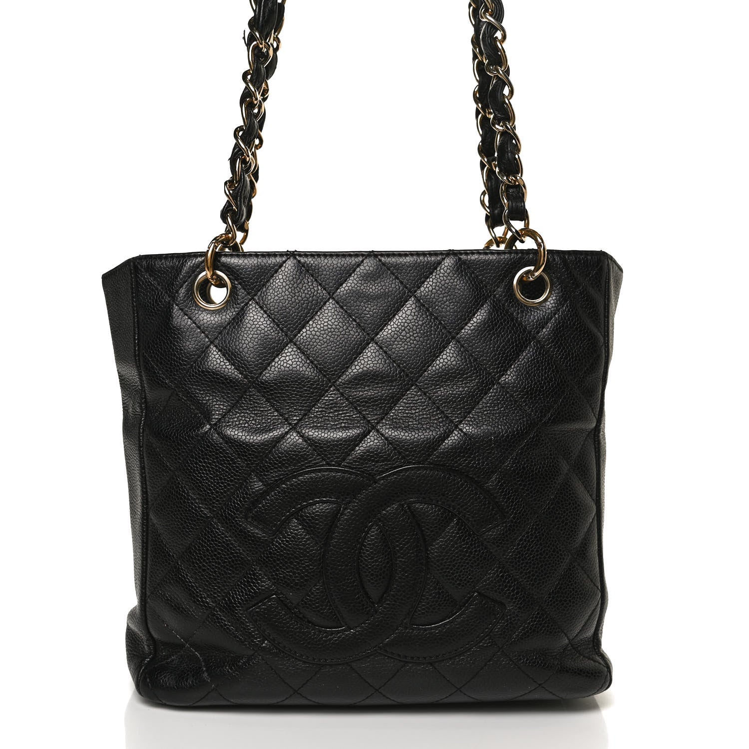 Chanel Caviar Quilted Petit Shopping Tote PST Black 7 of 11