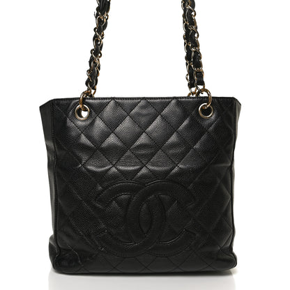 Chanel Caviar Quilted Petit Shopping Tote PST Black 7 of 11