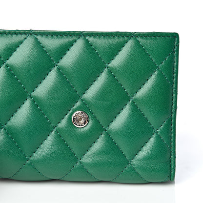 Chanel Lambskin Quilted Small Compact Wallet Green 9 of 10