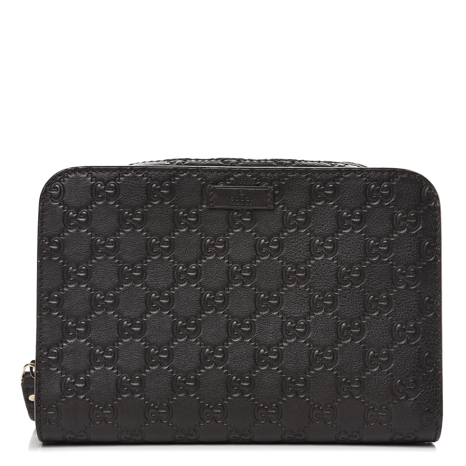 Gucci Guccissima Zip Clutch Dark Brown 1 of 3