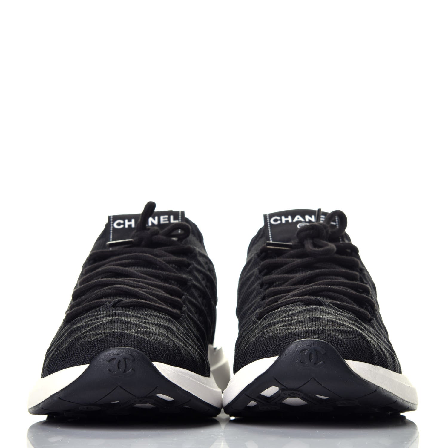 Chanel Fabric Logo Sneakers 39 Black 2 of 10