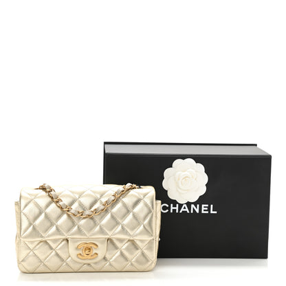 Chanel Metallic Lambskin Quilted Mini Rectangular Flap Gold 11 of 11