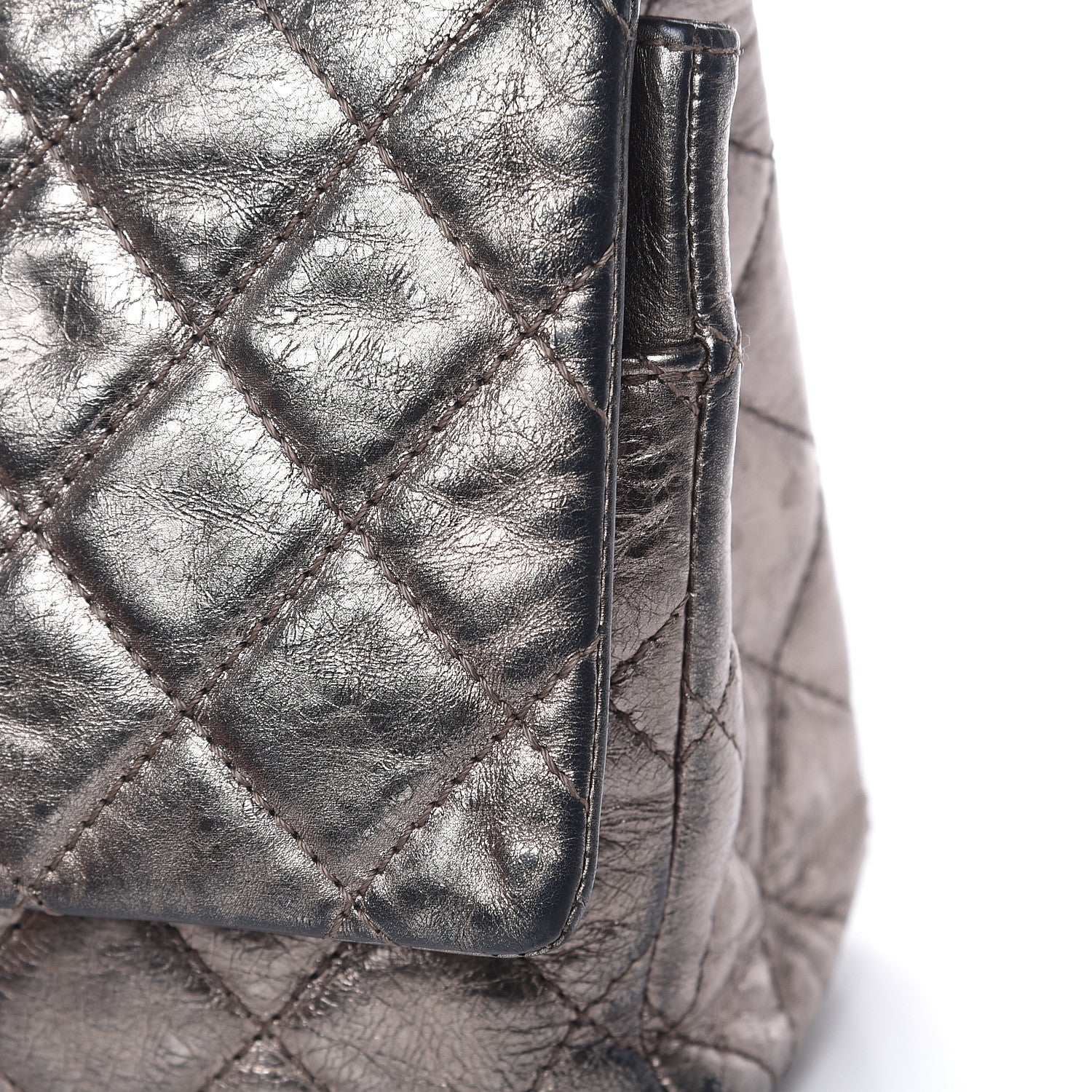 Chanel Metallic Aged Calfskin Quilted 2.55 Reissue 227 Flap Dark Silver 12 of 21