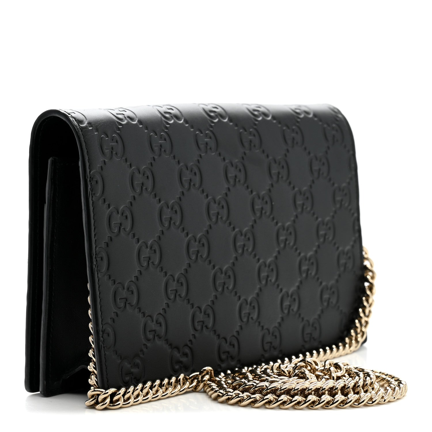 Gucci Guccissima Signature Bowy Chain Wallet Black 3 of 10