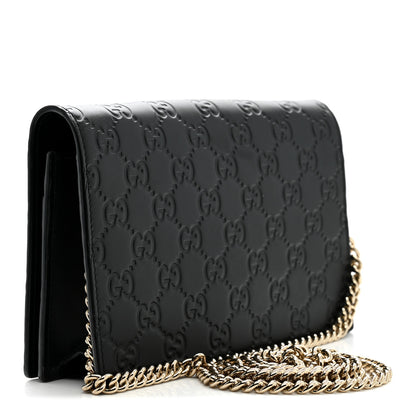 Gucci Guccissima Signature Bowy Chain Wallet Black 3 of 10