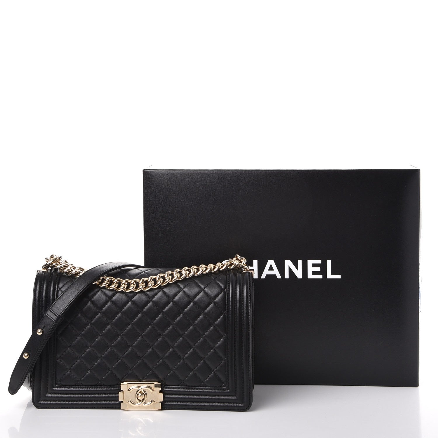 Chanel Lambskin Quilted New Medium Boy Flap Black 9 of 9