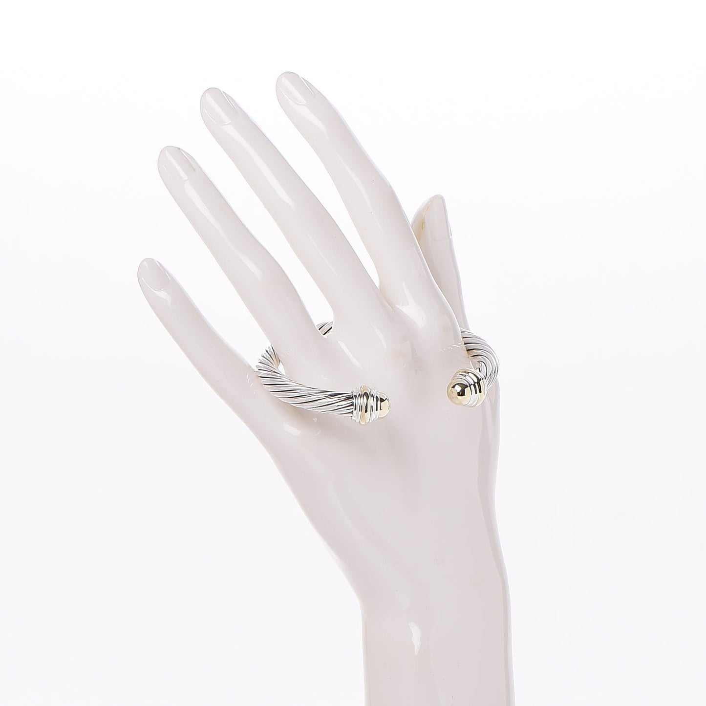 Sterling Silver 14K Yellow Gold 7mm Cable Classics Bracelet