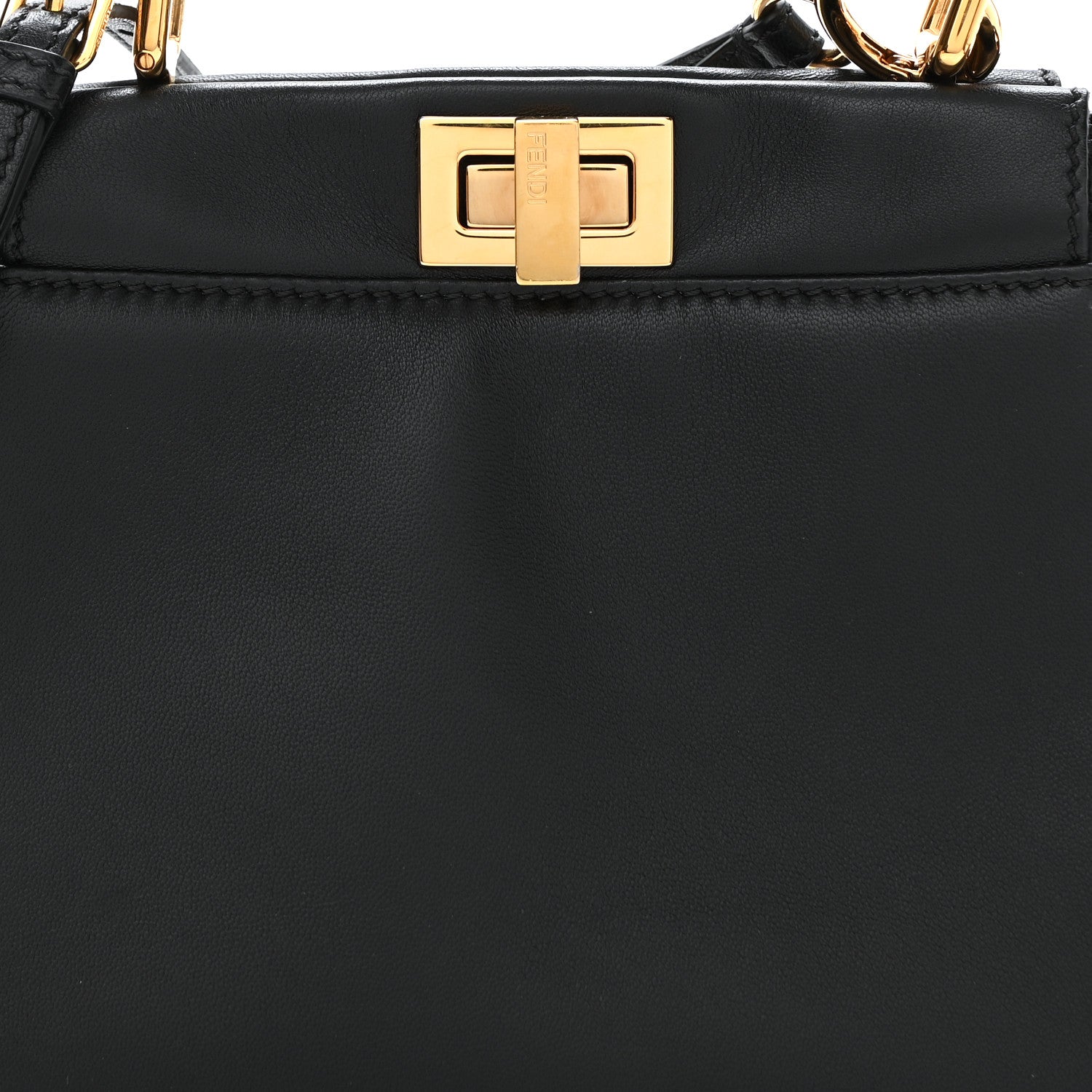 Fendi Nappa Mini Peekaboo Iconic Satchel Black 8 of 10
