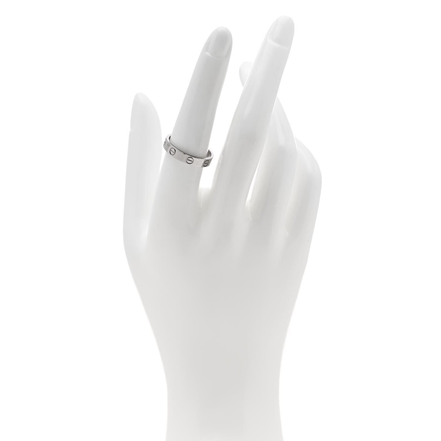 Cartier 18K White Gold 3.5mm LOVE Wedding Band Ring 55 7.25 2 of 5