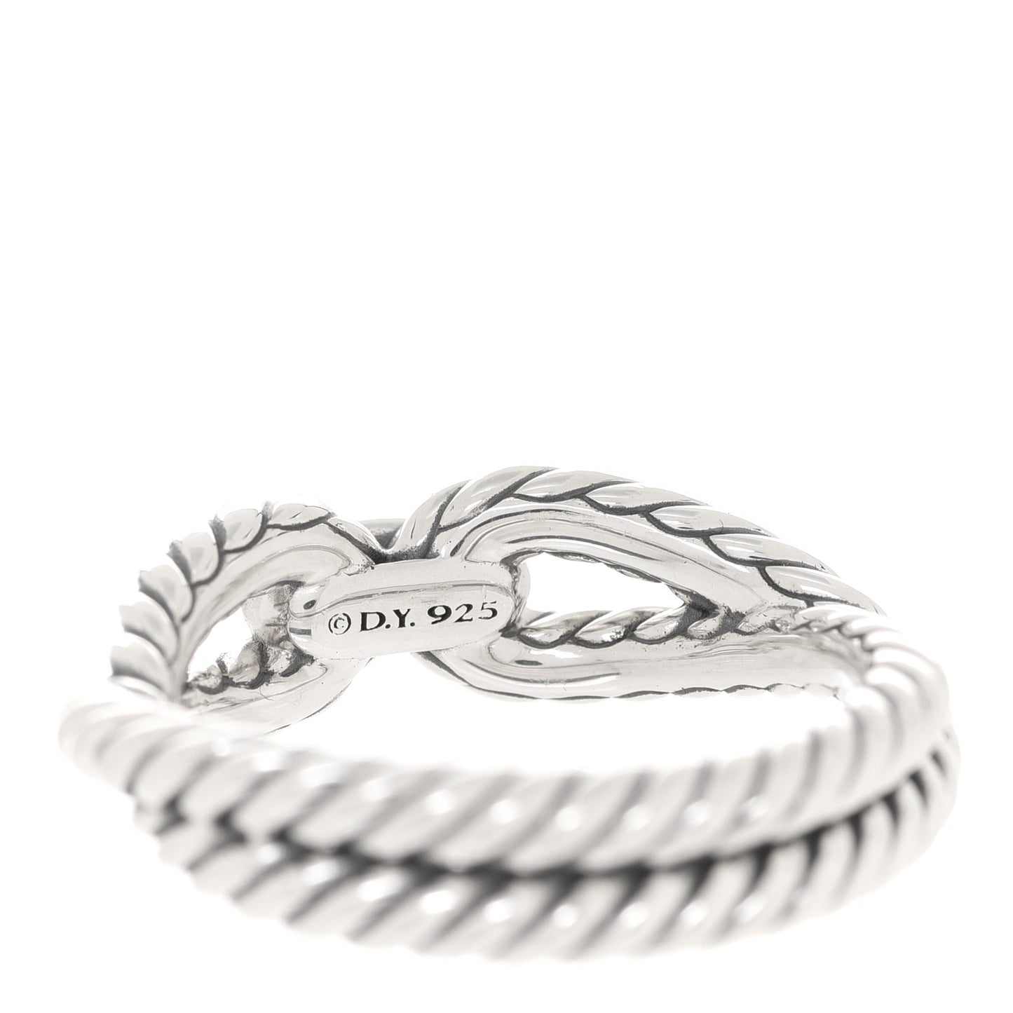 Sterling Silver Diamond Cable Loop Band Ring 56 7.5