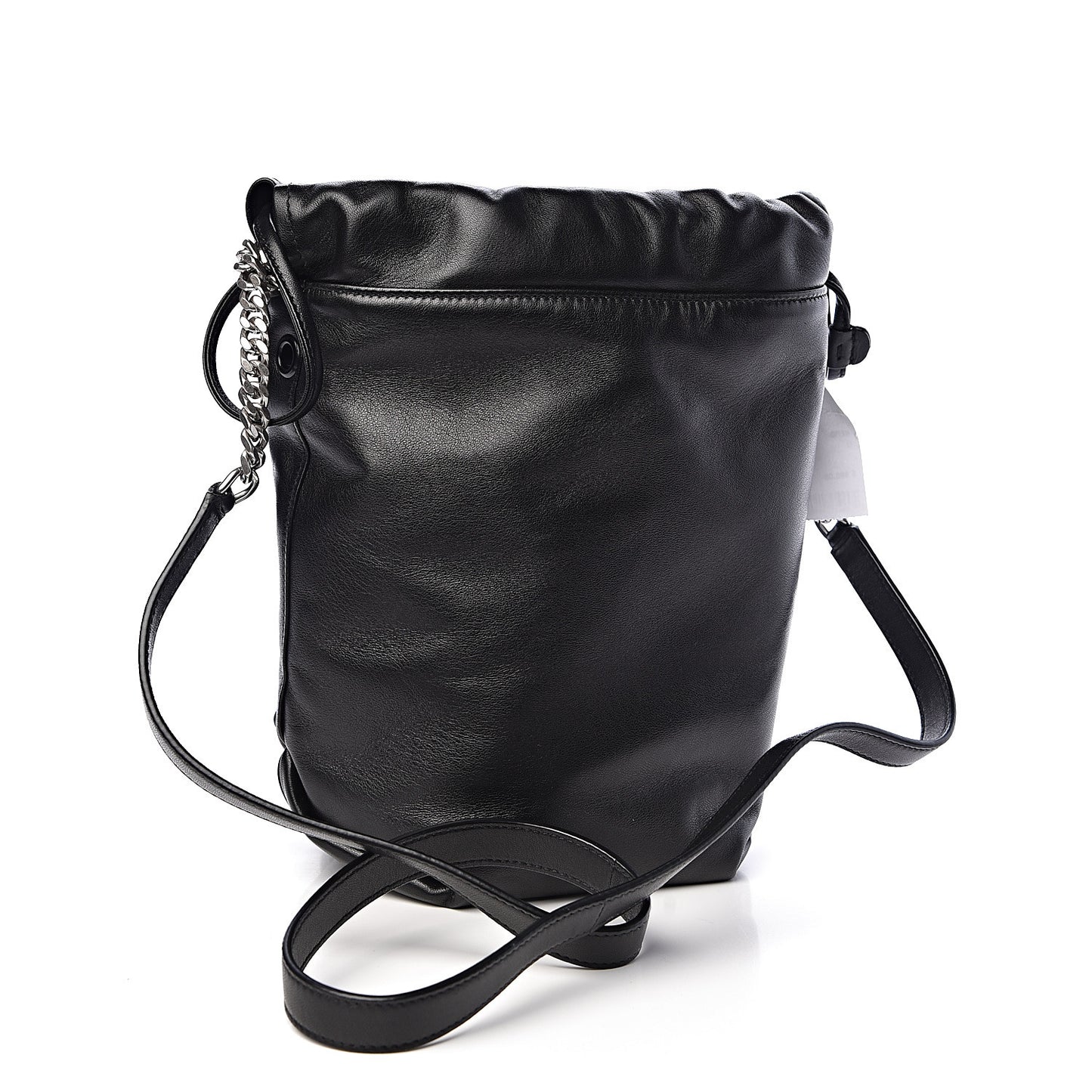 Lambskin Small Teddy Bucket Bag Black