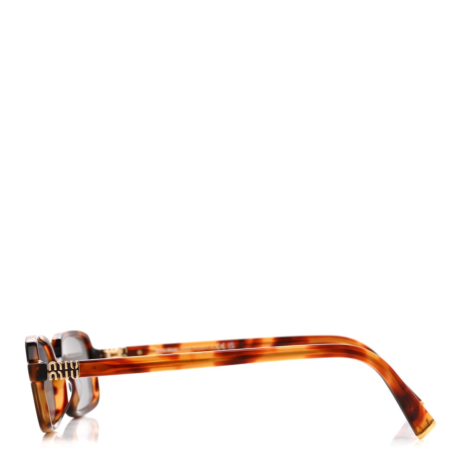 Miu Miu Acetate Rectangle Regard Sunglasses SMU11Z-F Camel Beige 3 of 7
