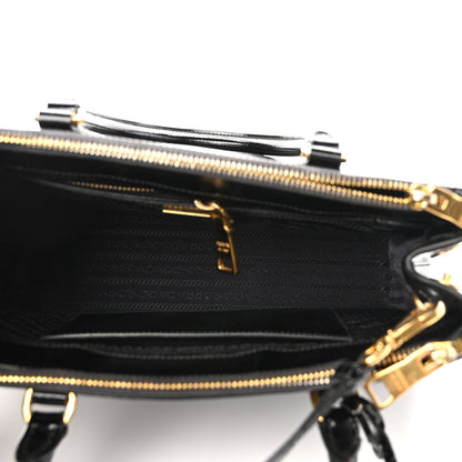 Prada Saffiano Vernice Small Galleria Double Zip Tote Black 5 of 12