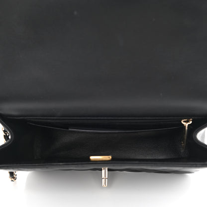 Chanel Lambskin Quilted Mini Top Handle Rectangular Flap Black 5 of 10