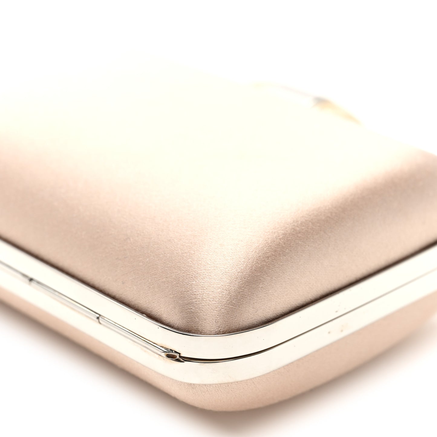 Satin Resin Clutch Beige