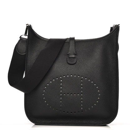 Hermes Taurillon Clemence Evelyne III PM Black 1 of 8