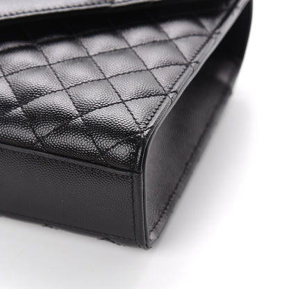 Saint Laurent Grain De Poudre Textured Mixed Matelasse Triquilt Medium Monogram Satchel Black 8 of 8