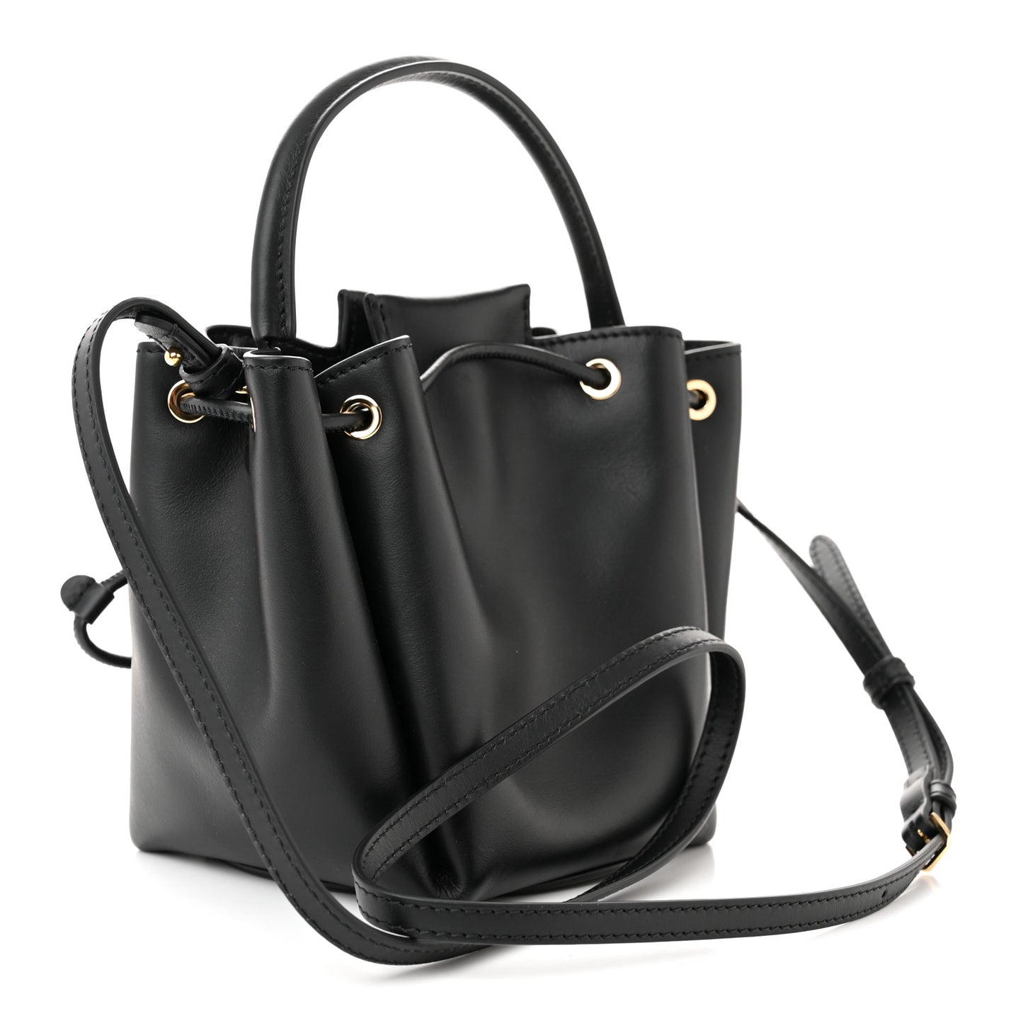 Calfskin Monogram Motif TB Bucket Black