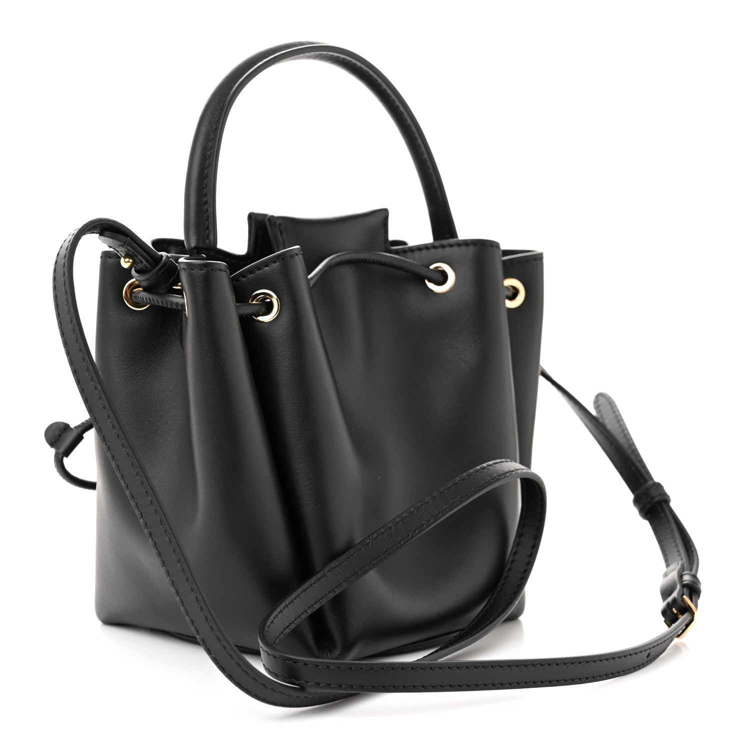 Burberry Calfskin Monogram Motif TB Bucket Black 3 of 9