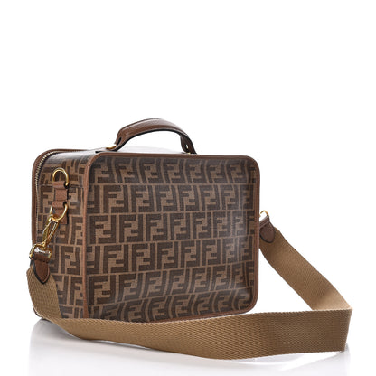 Fendi Glazed Fabric FF 1974 Karligraphy Small Travel Bag Mogano Panna 3 of 10