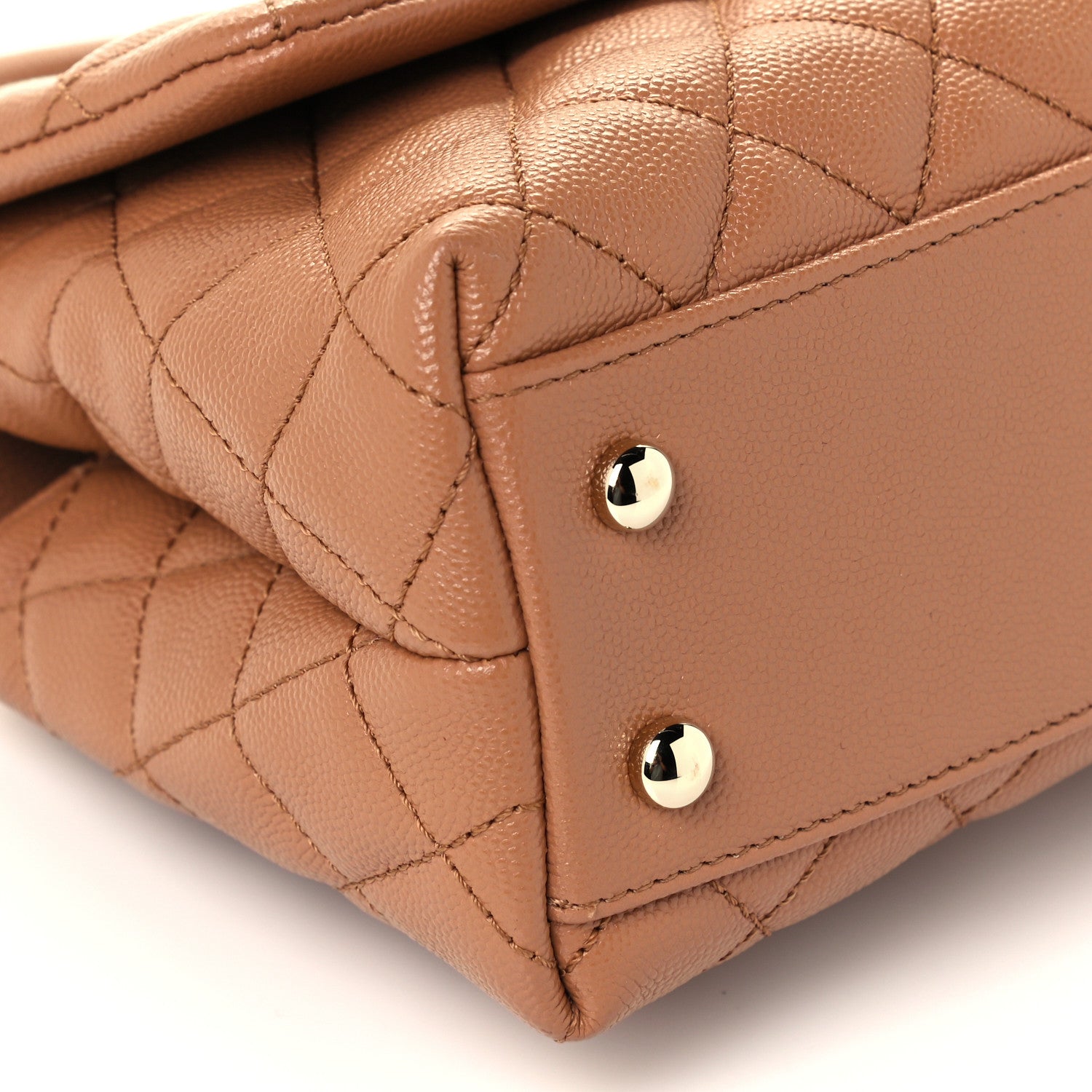 Chanel Caviar Quilted Mini Coco Handle Flap Brown 9 of 10