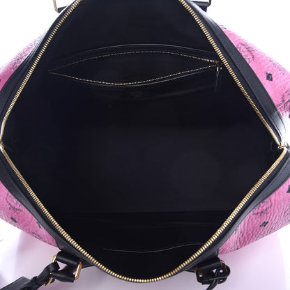 MCM Monogram Visetos Medium Weekender Pink 6 of 15