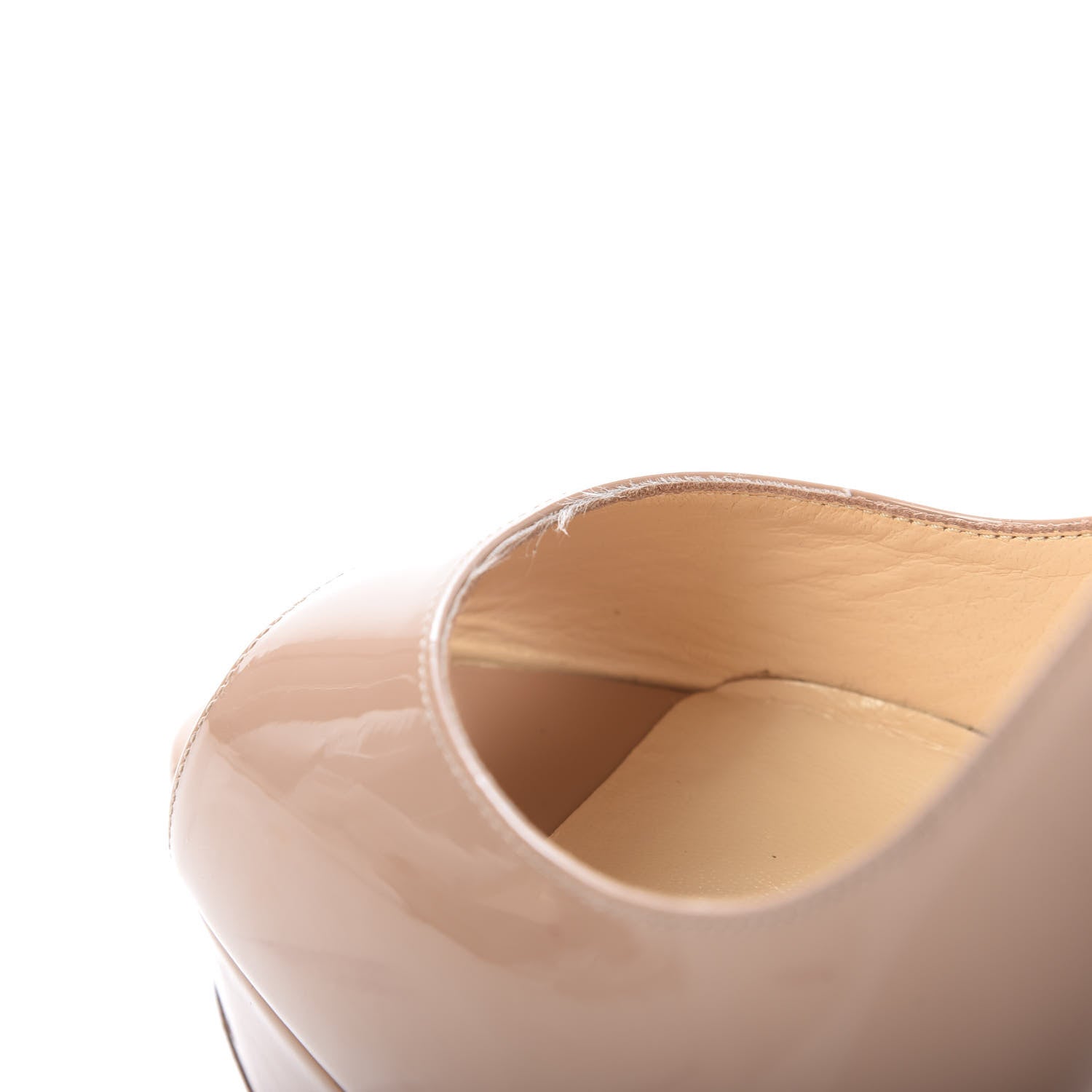 Christian Louboutin Patent Lady Peep 150 Pumps 37.5 Nude 14 of 14