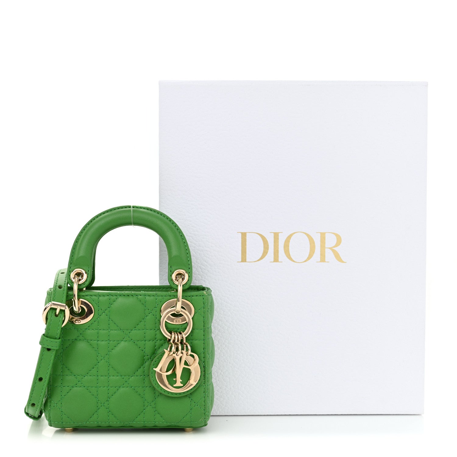 Christian Dior Lambskin Cannage Micro Lady Dior Green 13 of 13