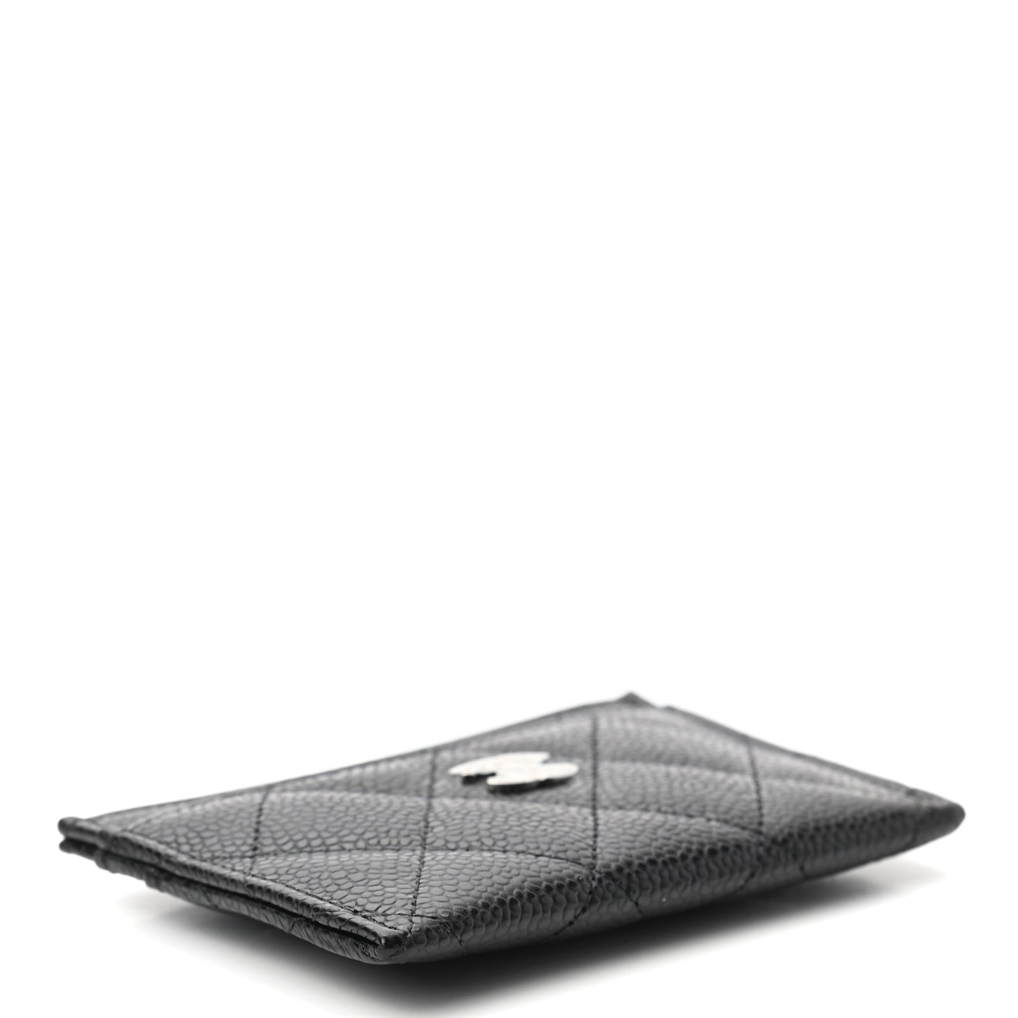 Caviar Quilted Card Holder Black