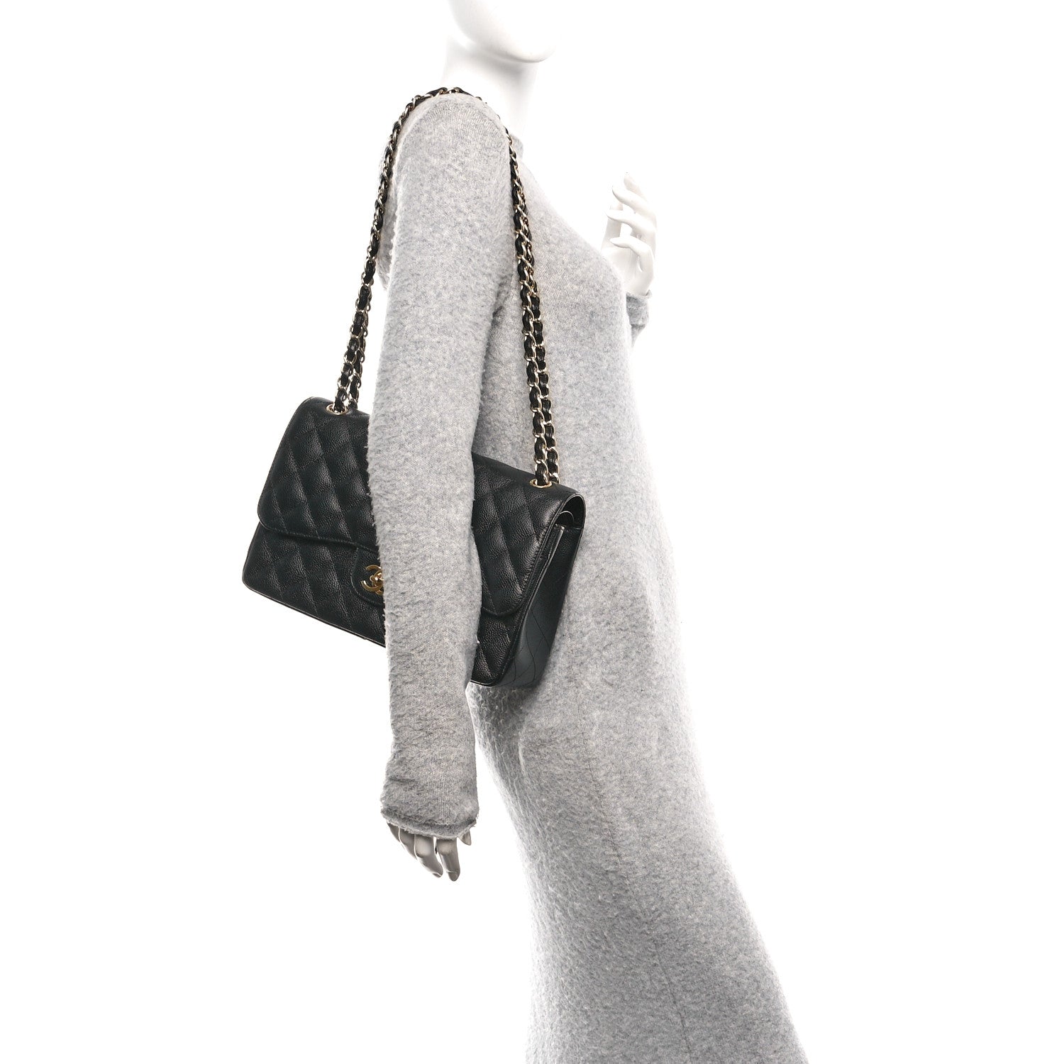 Chanel Caviar Quilted Jumbo Double Flap Black 2 of 11