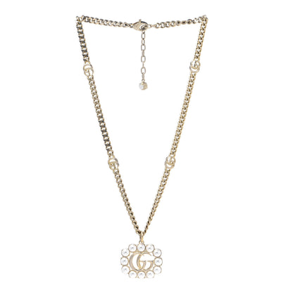 Gucci Pearl Marmont Necklace Aged Gold Cream 4 of 5