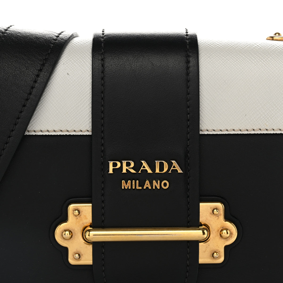 Prada City Calf Saffiano Cahier Bag Talco Black 7 of 12