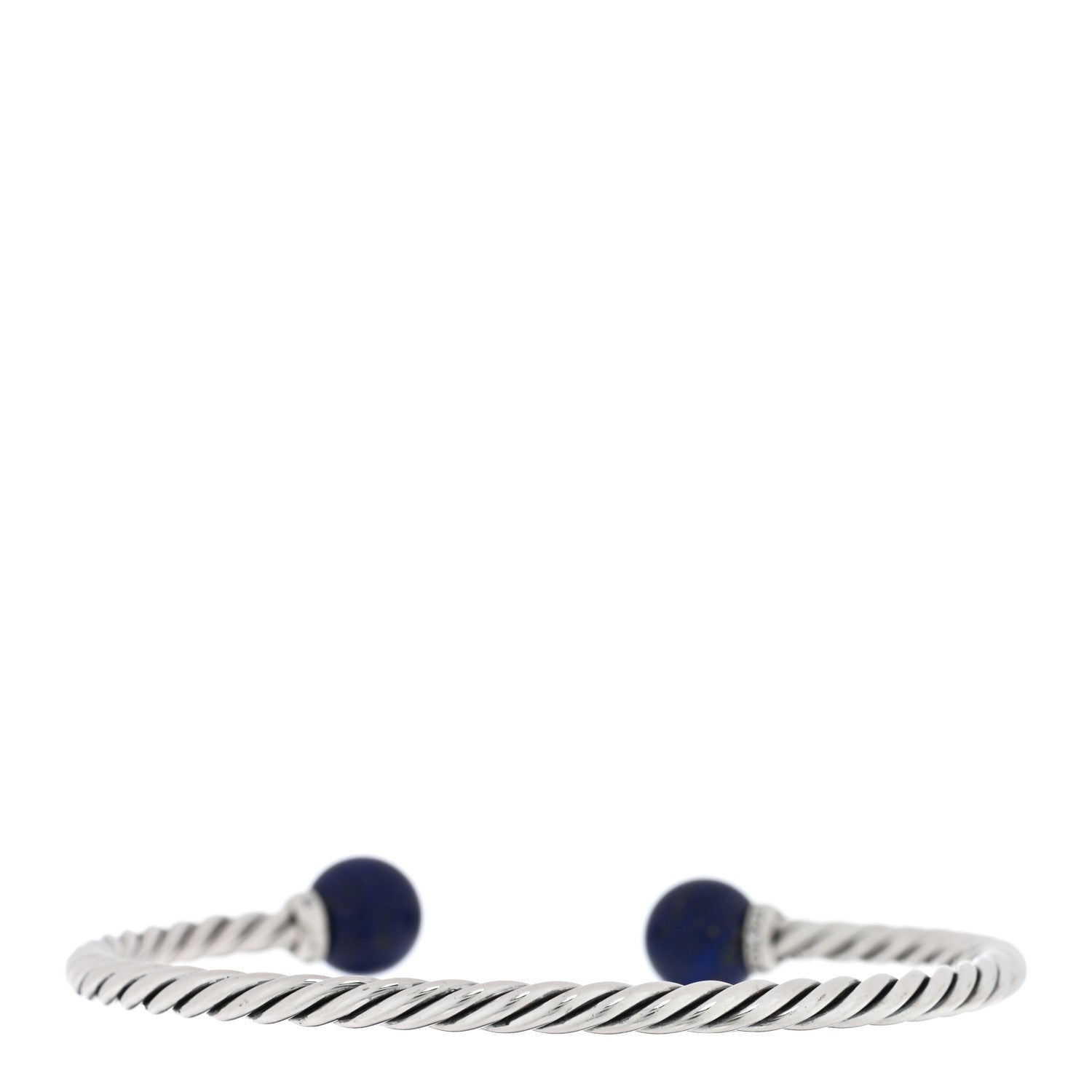 David Yurman Sterling Silver Diamond Lapis Lazuli 9mm Solari Bracelet 2 of 3