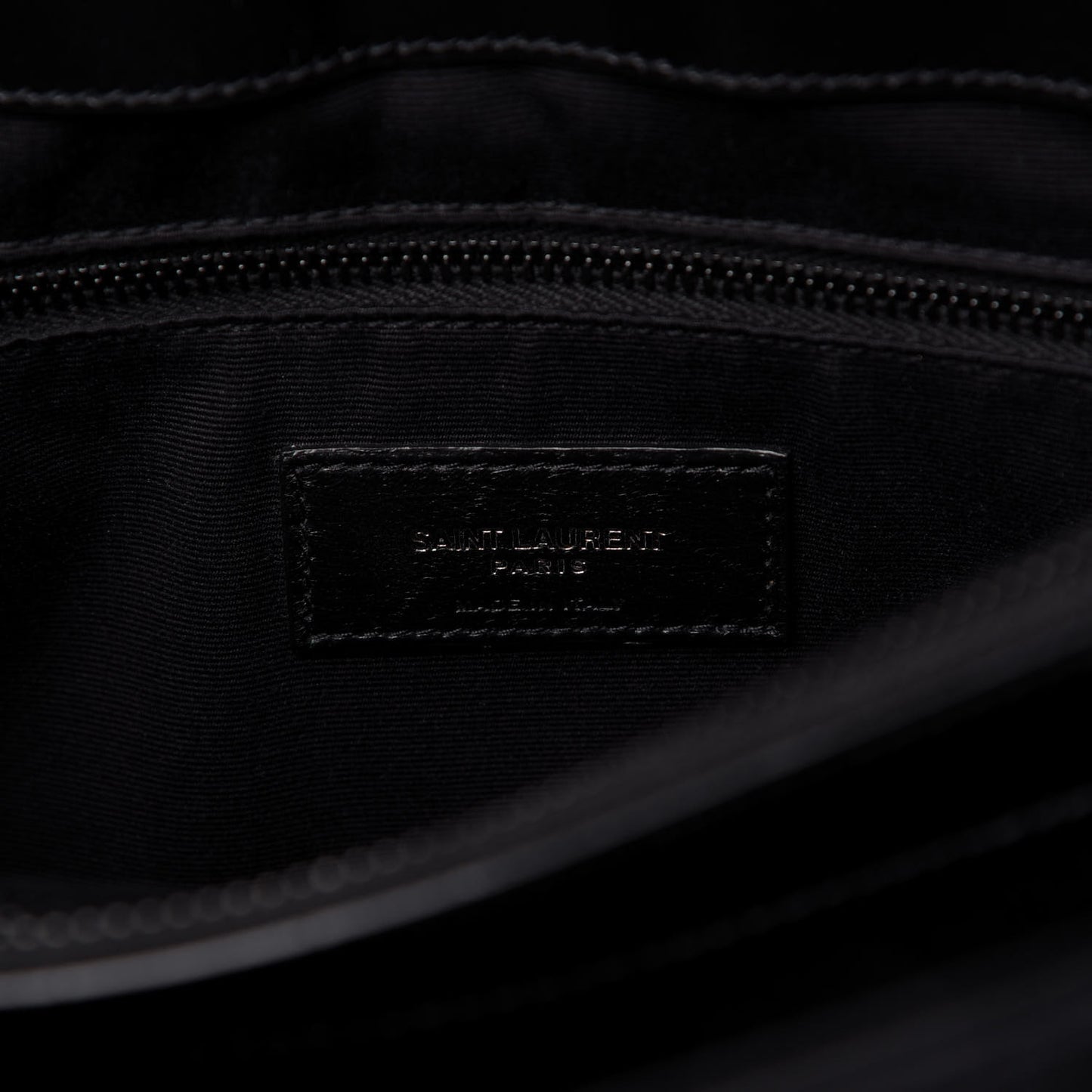 Calfskin Y Quilted Monogram Medium Loulou Chain Satchel Black