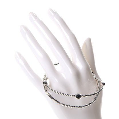 David Yurman Sterling Silver Black Onyx Color Classics Cable Bangles Set of 2 2 of 6