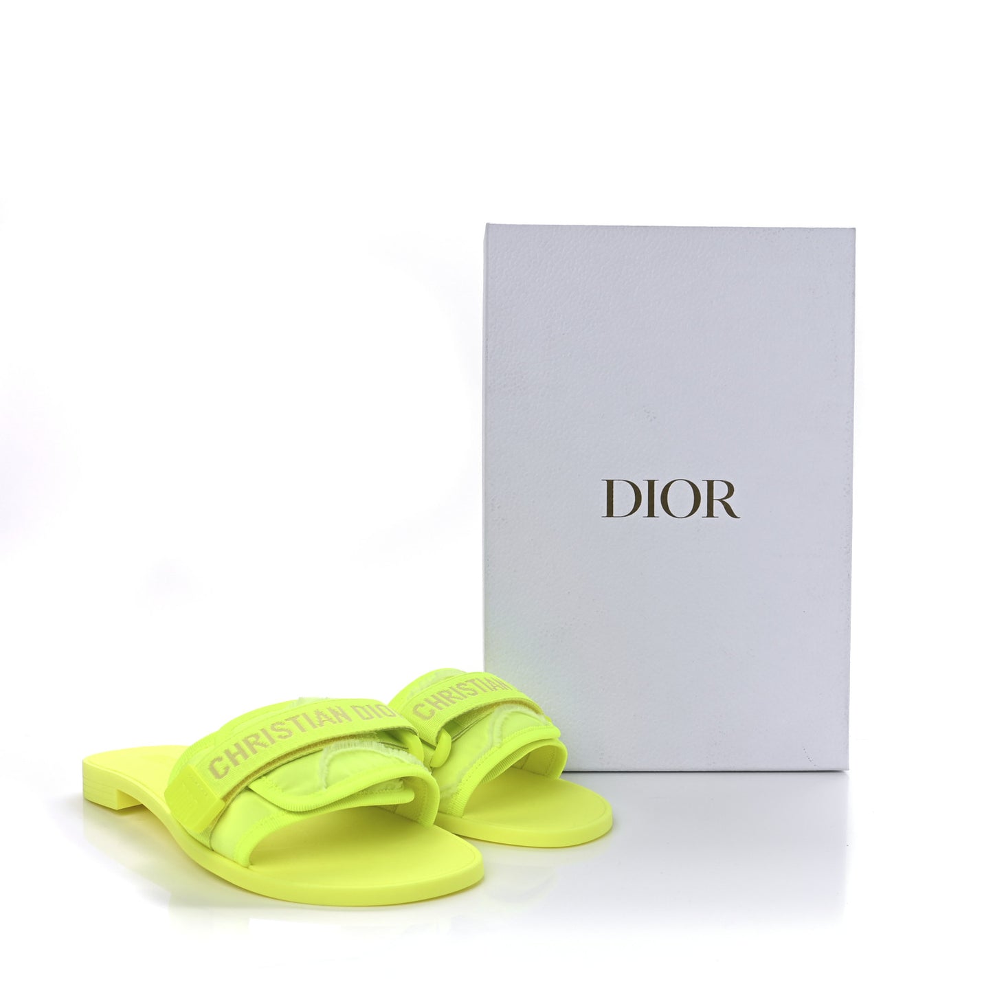 Technical Stretch Fabric Camouflage Dio(r)evolution Slide Sandals 39 Yellow Fluo