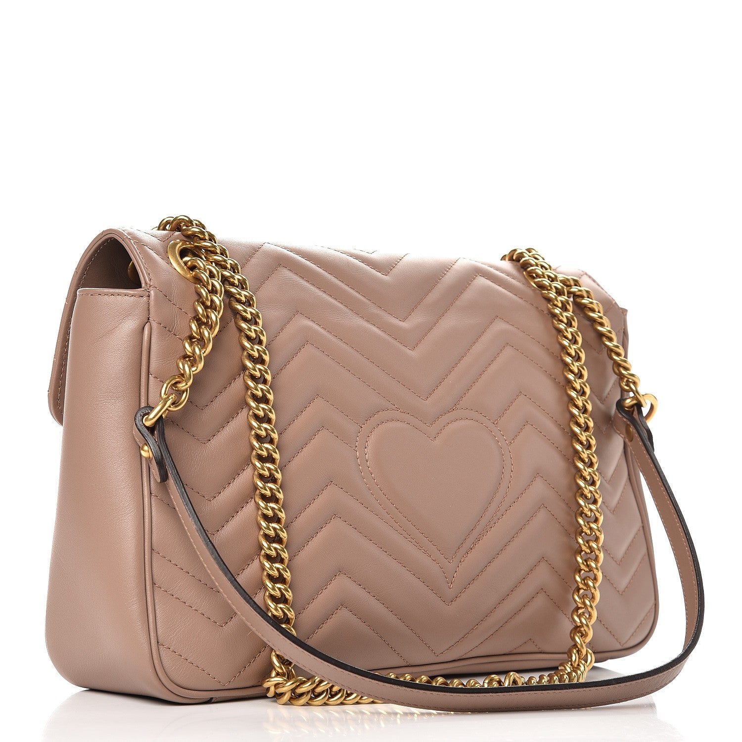 Gucci Calfskin Matelasse Medium GG Marmont Shoulder Bag Porcelain Rose 4 of 9