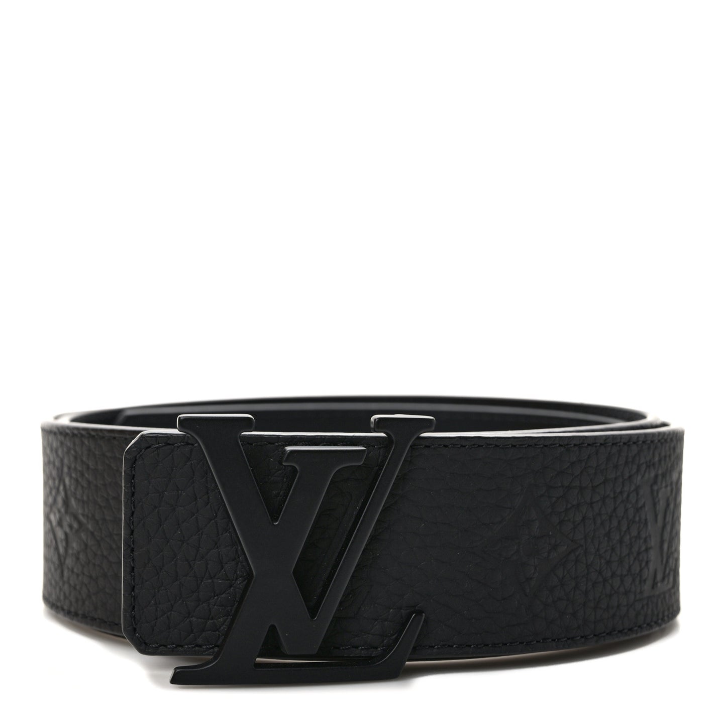 Taurillon Calfskin 40mm LV Initiales Reversible Belt 95 38 Black