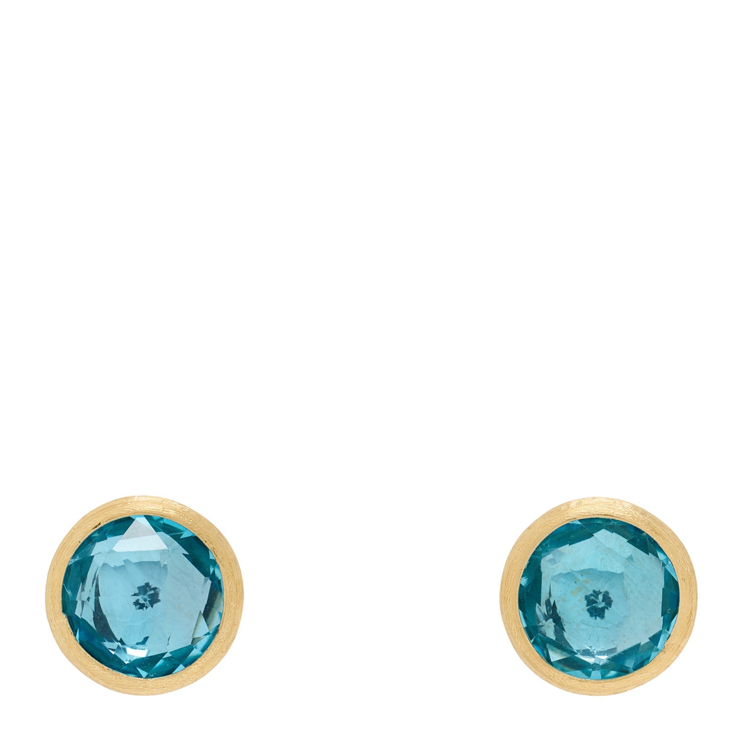 Marco Bicego 18K Yellow Gold Blue Topaz Jaipur Color Stud Earrings 1 of 4