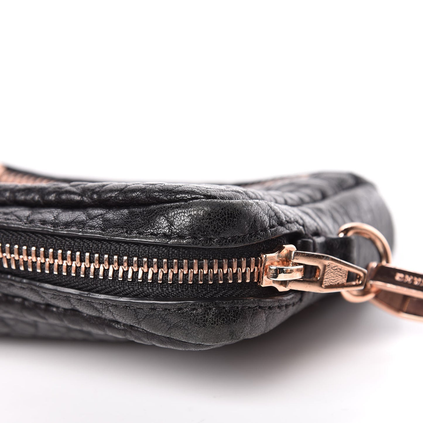 Pebbled Lambskin Large Fumo Clutch Black