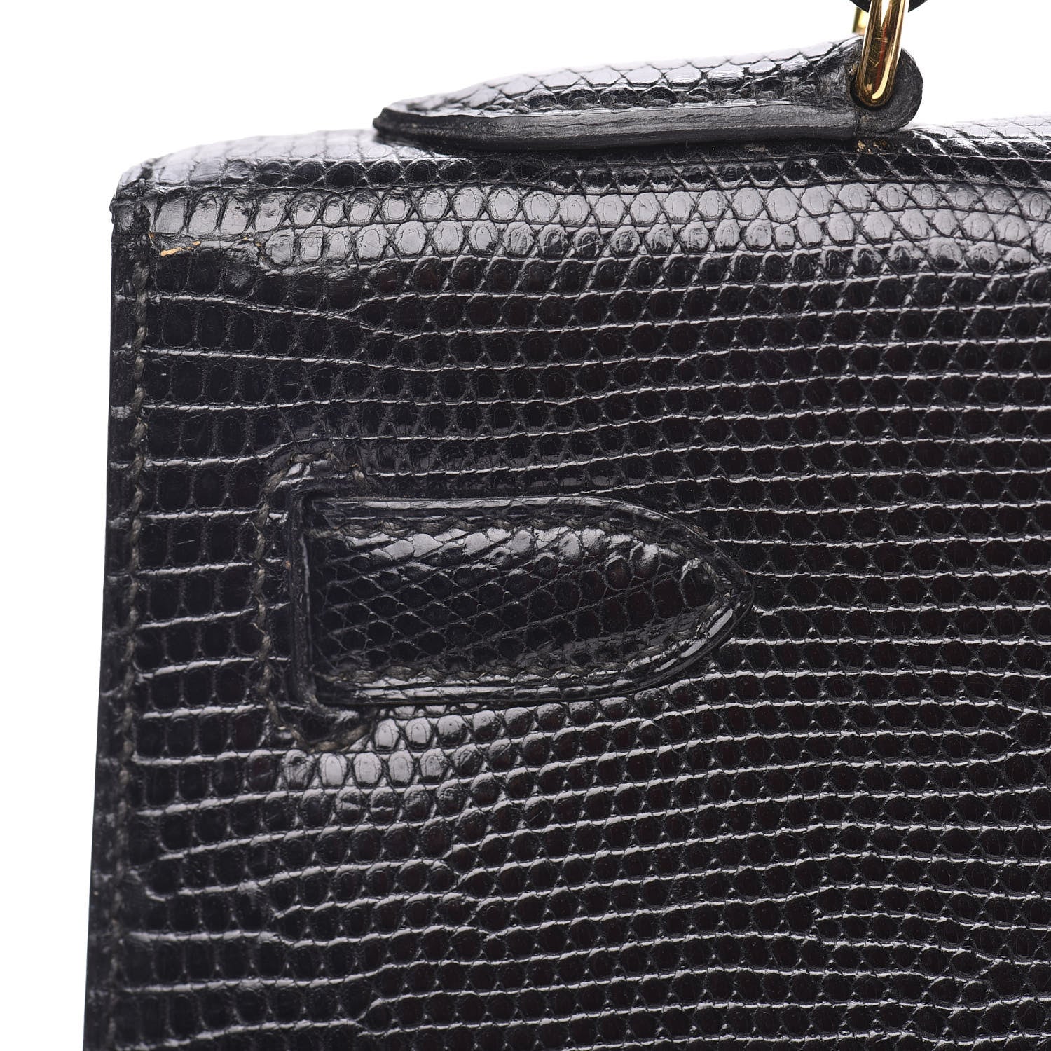Hermes Lizard Kelly Sellier 32 Black 23 of 35
