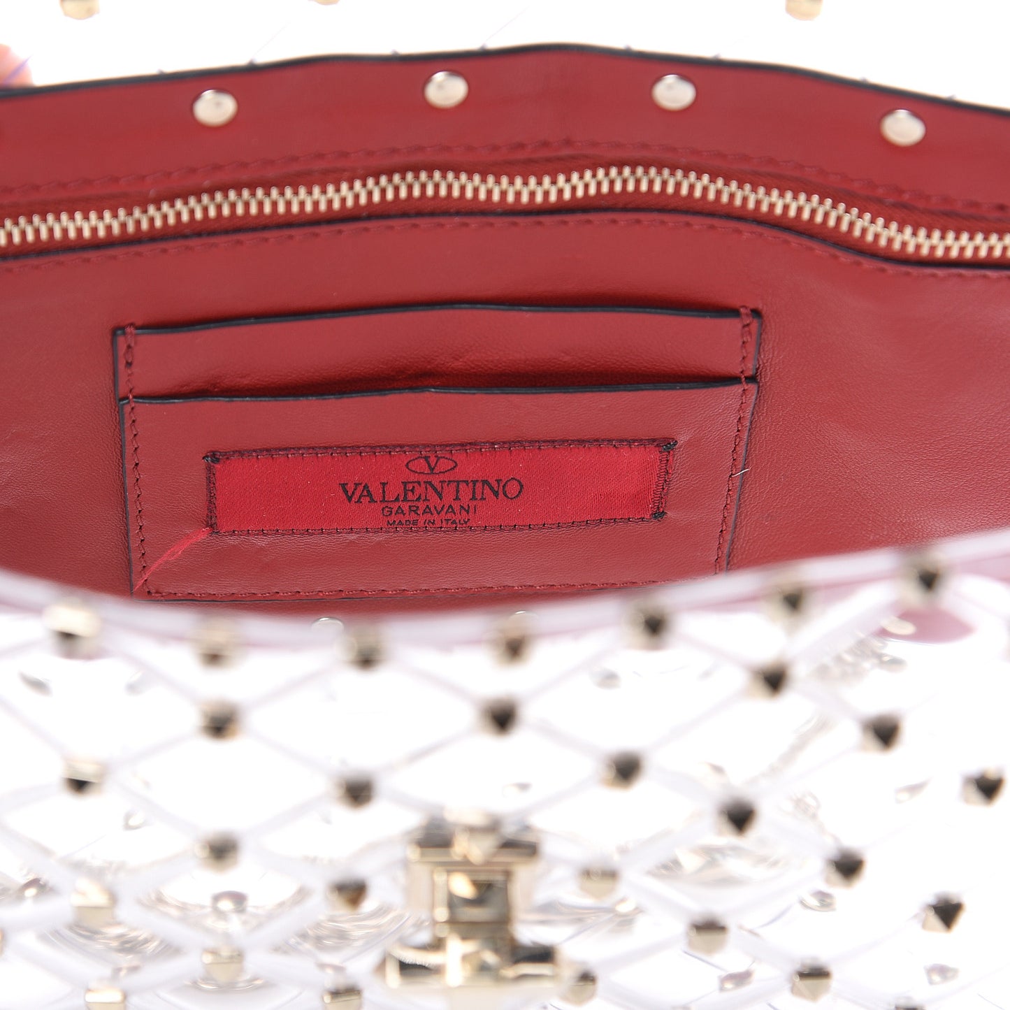 PVC Medium Rockstud Spike Shoulder Bag