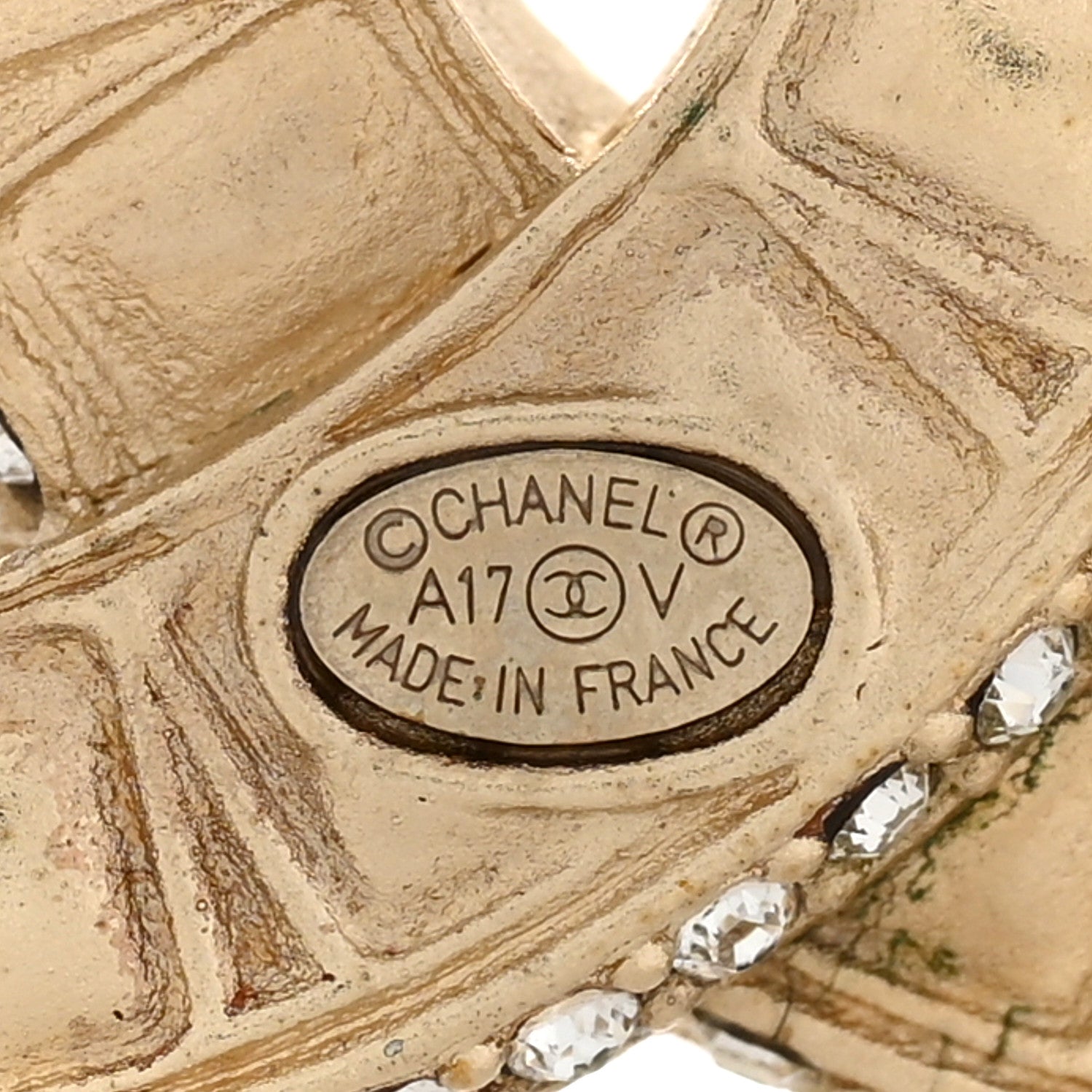 Chanel Baguette Crystal CC Brooch Gold 4 of 10