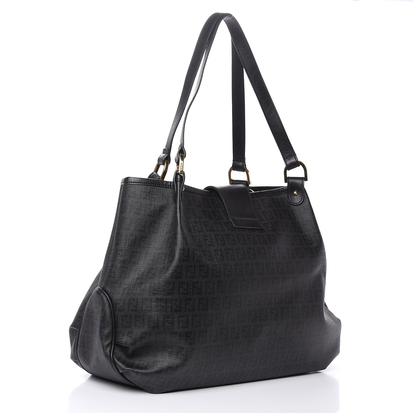 Zucchino Spalmati Vitello Medium Chiusura Tote Black