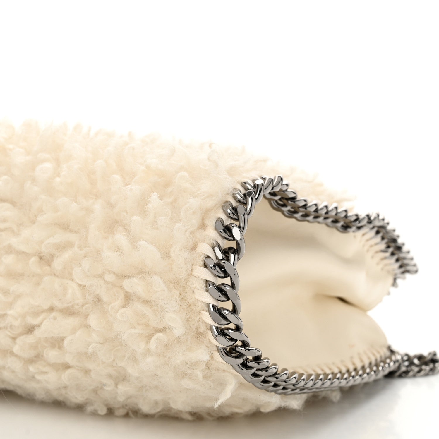 Stella McCartney Wool Fur Mini Falabella Tote White 9 of 10